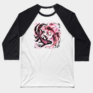 Cherry Blossom Koi Baseball T-Shirt